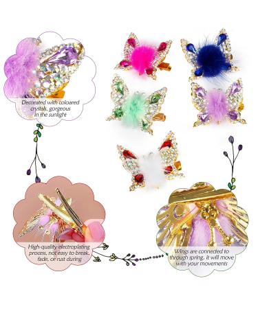 5 Pcs Flying Butterfly Hair Clips with Crystal Stones - Cute Hairpin Barrettes for Girls - Sparkling Hair Accessories & Gifts for Women - Buy Online on GoSupps.com