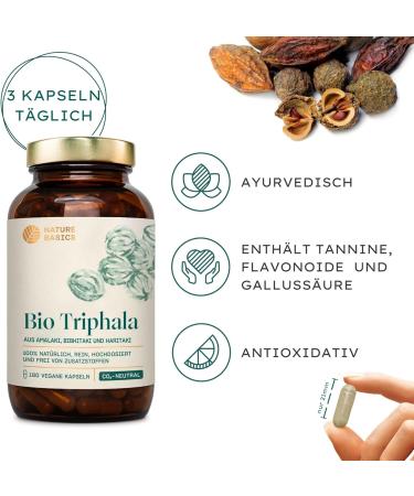 Buy Bio Triphala - 180 High Dose Capsules | 1500 mg Daily | Vegan & Sustainable Ayurveda Supplement - Buy Online on GoSupps.com