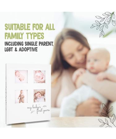 Baby Memory Book - Modern Minimalist 5 Year Journal for Boys & Girls - First Year Milestones Scrapbook - 66 Page Hardcover Album (Alpine White) - Buy Online on GoSupps.com