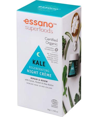 Essano Superfoods Organic Kale Regenerating Night Cr me 50g | Revitalize Your Skin | International Shipping Available - Buy Online on GoSupps.com
