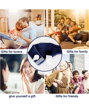 ALDIOUS Hands-Free Electric Heated Neck Wrap for Pain Relief with 10-90 min Timer & 86-158 F Setting - Fast-Heating Thermal Dry Heat Therapy for Neck Pain - 8 x 29in Navy Blue - Buy Online on GoSupps.com