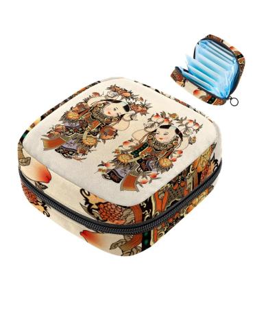 Menstruation pad bag with zipper women's napkin bag tampons collective bags for women and girls (Chinese New Year's picture Fuwa)