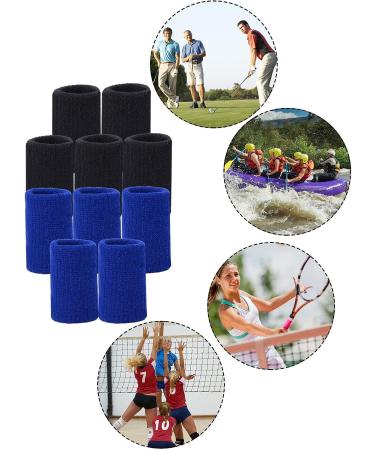 Mudder 20-Piece Finger Sleeves & Thumb Braces - Compression Support for Pain, Calluses, Arthritis - Black & Blue - Buy Online on GoSupps.com