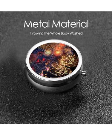 Fireworks Portable Round Pill Box - Lightweight Moisture-Proof Vitamin Organizer | International Shipping Available - Buy Online on GoSupps.com