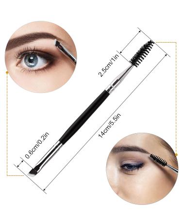 Buy Eyebrows Brush Dual Ended 2 in 1 Angled Eyebrow & Spool Brush - Mini Eyelash Brush Set (8 Pieces) - Perfect for Eyebrow Powder Application - Black - Buy Online on GoSupps.com
