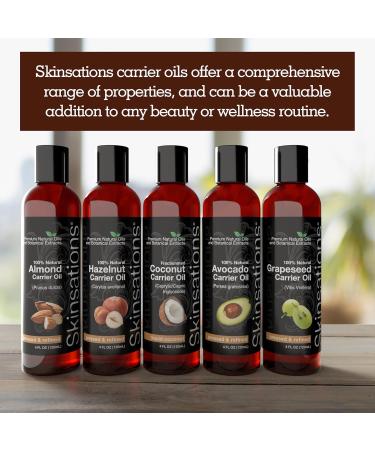 Skinsations Carrier Oil Variety Pack | Body Hair & Massage Oils - Sweet Almond Grapeseed Hazelnut Avocado Coconut MCT | Best for International Shipping - Buy Online on GoSupps.com