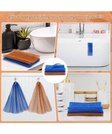 PROUSKY 2 Pieces African exfoliating net African Exfoliating Body Net African Sponge Exfoliating Net Exfoliating Sponge for Dead Skin (Brown Blue) - Buy Online on GoSupps.com