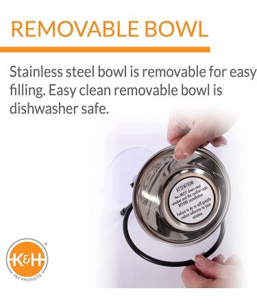 K&H EZ Mount Up and Away Kitty Diner Cat Bowl | Window-Mounted Stainless/Black 12oz - Buy Online on GoSupps.com