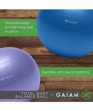 Gaiam Total Body Balance Ball Kit - 65cm Green Anti-Burst Yoga Ball with Air Pump and Workout Program - Buy Online on GoSupps.com