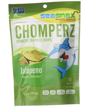 SeaSnax Chomperz Crunchy Seaweed Chips Jalapeno 1 oz (30 g)