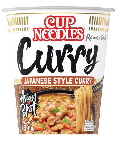 NISSIN Nissin Cup Noodles Instant Japanese Style Curry Noodles - Chicken Curry & Vegetable Flavour Quick Prep in a Cup Asian Food (8 x 63g)