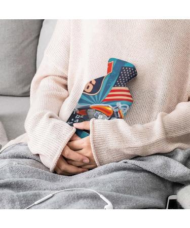 American Motorcycle Hot Water Bottle with Plush Cover | Hand Warmer for Adults & Kids | 26.5x15.3cm | International Shipping Available - Buy Online on GoSupps.com
