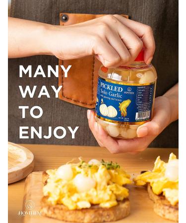 Homtiem Pickled Solo Garlic 7.04 Oz (200g) - Honey & Ginsen | Non-Additives, Non-Preservatives | Ideal for Spicy Pickled Garlic & Healthy Recipes - Buy Online on GoSupps.com