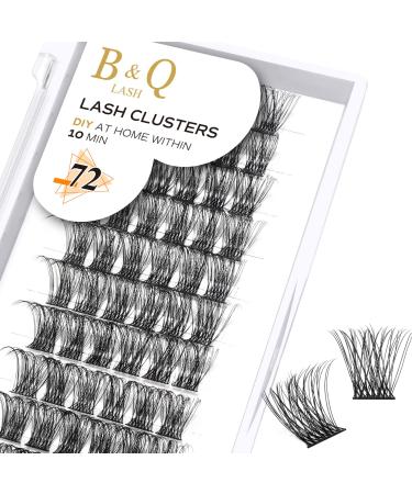 BQ lash single eyelash 72 clusters colored eyelashes individually at home cluster lashes b47 B02 B09 black eyelashes for DIY eyelash extension DIY eyelash bushes (B47 D-14mm) D-14 mm B 47