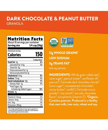 Love Crunch Organic Dark Chocolate and Peanut Butter Granola  Non-GMO  Fair Trade  by Nature's Path  11.5 Ounce (Pack of 6) Peanut Butter 11.5 Ounce (Pack of 6) - Buy Online on GoSupps.com