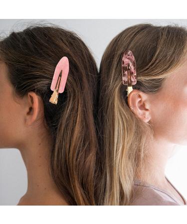 Magicsky 10PCS No Bend Hair Clips for Styling - Pink Opal Acrylic Resin Flat Clips - No Crease Curl Small Pins - Bang Seamless Barrette Tool for Makeup-Hairstyle - Women Girls Accessories - Buy Online on GoSupps.com
