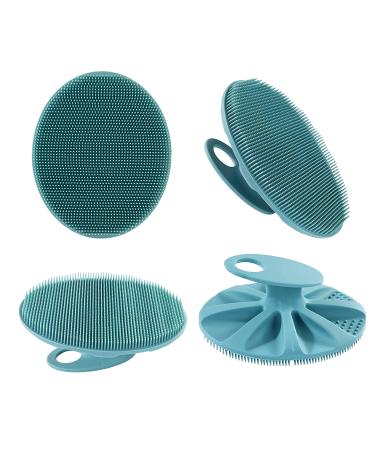 Soft Silicone Body Cleansing Brush Set - 4 Pack (Pink, Dark Green, Dark Blue, Gray) | Gentle Exfoliating & Massage for All Skin Types - Buy Online on GoSupps.com