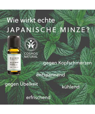 Elixr Japanese Mint Oil - 100% Essential Oil for Aromatherapy & Massage | Certified Natural Cosmetics from Germany - 10ml - Buy Online on GoSupps.com