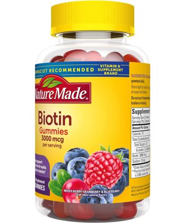 Nature Made Biotin 3000 mcg Gummies - Healthy Hair, Skin & Nail Support - 90 ct - Buy Online on GoSupps.com