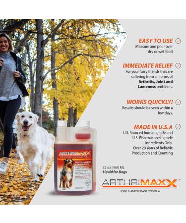 ArthriMAXX 32oz Joint Supplement for Dogs - Natural Anti-Inflammatory with Glucosamine & Chondroitin - Buy Online on GoSupps.com