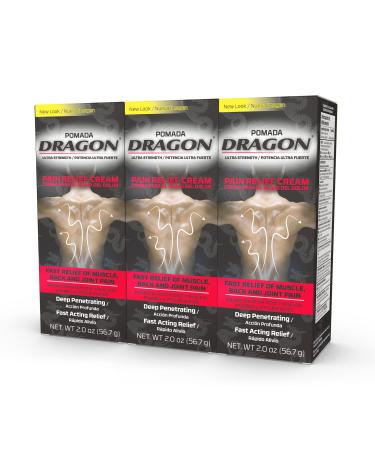 Dragon - Ultra Strength Pain Relief Cream for Muscle Back and Joint Pain Cream 2 Ounce (Pack of 3)