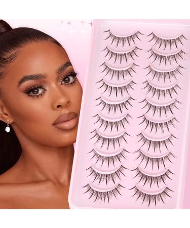 Geeneiya 02A 3D Mink Eyelashes Pack - 10 Pairs Natural Look Fluffy Individual Cluster Extension Lashes - Buy Online on GoSupps.com