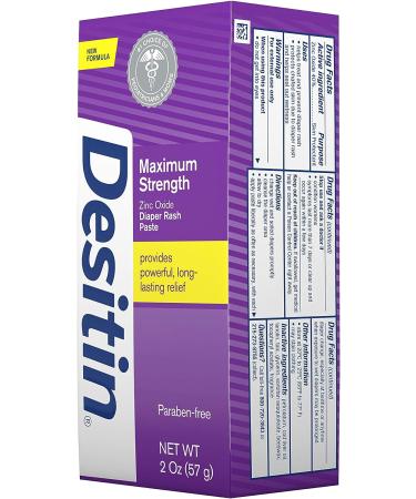 Desitin Maximum Strength Baby Diaper Rash Cream 2oz Travel Size | 40% Zinc Oxide - Buy Online on GoSupps.com