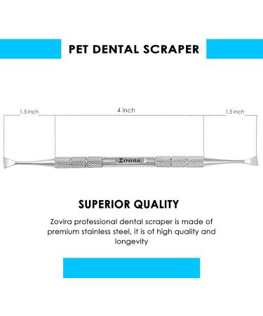 ZOVIRA Dental Plaque Remover for Dogs & Cats | Double Headed Teeth Whitening Kit | Stainless Steel | Small Puppy & Pet Friendly - Buy Online on GoSupps.com
