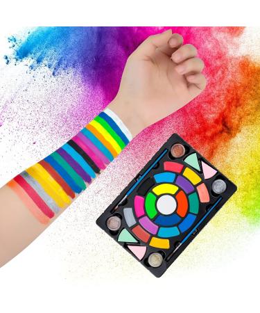 MooMoo Baby Face Paint Professional Body Painting Kit for Kids Water Based Body Paints Non Toxic Makeup Palette for Halloween (19 Color) - Buy Online on GoSupps.com