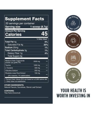 LIFESTACKS Focus Coffee Creamer - Energy & Clarity Boost with MCT Powder Nootropics & Adaptogens - Keto Vegan Zero Sugar Taurine L-Tyrosine Rhodiola Vanilla - Shop Internationally - Buy Online on GoSupps.com
