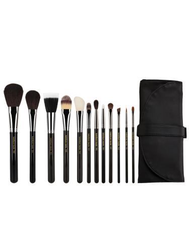 Bdellium Tools Professional Makeup Brush Maestro Series - Complete 12pc. Brush Set with Roll-Up Pouch