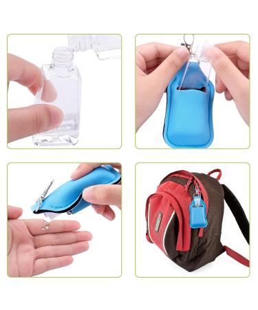 Duufin 40 Piece Hand Sanitizer Keychain Holders Set - 20 Holder Bulk & 20 Empty Travel Bottles - Colorful Patternless Design - Buy Online on GoSupps.com