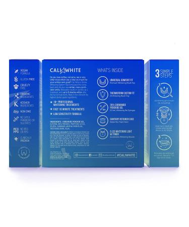 Organic Peroxide Teeth Whitening Kit with LED Light for Sensitive Teeth - Cali White - 2X5mL Gel Syringes, Trays & Case - Buy Online on GoSupps.com