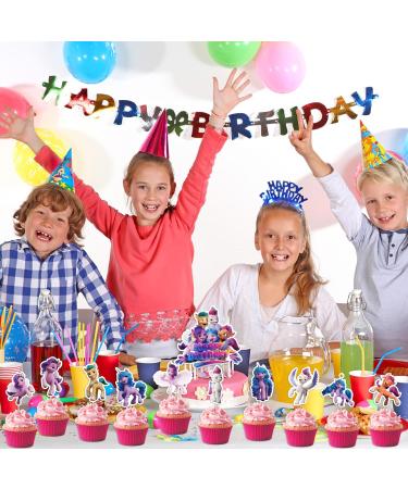 25PCS Cute Pony Cake Topper Cartoon Pony Cup Cake Topper Binrthday Themed Party Decoration Pony Supplies for Boy Girls Adults - Buy Online on GoSupps.com