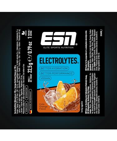 ESN Electrolytes Pro - Cola Orange Vegan Hydration Supplement (337.5g) | Boost Performance & Quality Tested Made in Germany - Buy Online on GoSupps.com