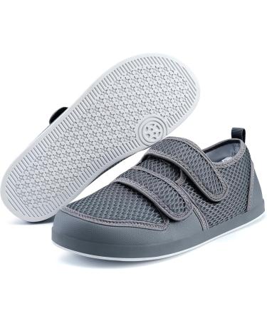 Sisttke Diabetic Shoes - Adjustable Arthritis Edema House Slippers for Swollen Feet - Extra Wide 7.5 Women/6 Men - Grey - Buy Online on GoSupps.com