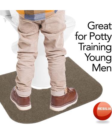 Resilia Rounded Commode Potty Training Mats - Super-Absorbent 2-Pack Universal Bathroom Protector Pads for Kids, Tan - Buy Online on GoSupps.com