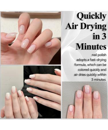 MrCuvaryas Quick-drying white nail polish non-toxic water-based polish for girls Shimmer Jelly white nail polish DIY nail polish manicure air-drying creamy finish - Buy Online on GoSupps.com