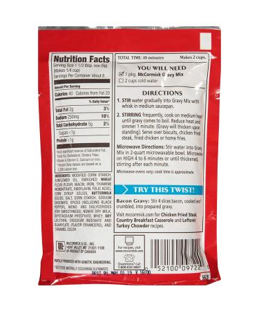 McCormick Original Country Gravy Mix 2.64 oz Packets - Pack of 4 - Buy Online on GoSupps.com