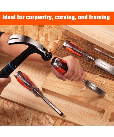 VANQUISH High-Impact Wood Chisel with One-Piece Forged Blade Go-Thru Mortise Chisel for Woodworking - 1 Inch (4606) 1 / 25mm - Buy Online on GoSupps.com