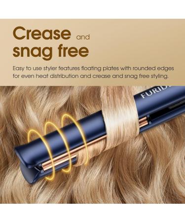 FURIDEN 2 in 1 Hair Straightener & Curler - Flat Iron for Thick & Curly Hair | Long-Lasting Defined Curls (Dark Midnight Blue) | International Shipping Available - Buy Online on GoSupps.com