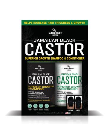 Hair Chemist Superior Growth Jamaican Black Castor Shampoo 33.8oz & Conditioner 33.8oz 2-PC GIFT BOX - 2-PC Shampoo & Conditioner for Hair Growth Shampoo & Conditioner Gift Set