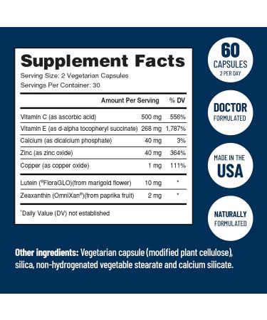 AREDS 2 Select Eye Vitamins for Macular Support - Vitamins for Eyes with Zeaxanthin Plus Lutein Macular Supplement - Premium Macular Health Formula - Eye Supplements - 60 Capsules - (Pack of 3) - Buy Online on GoSupps.com