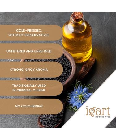  IGART Black Seed Oil 250ml - Cold Pressed Unfiltered Unrefined - No Additives No Colorants No Preservatives - Natural Product - Buy Online on GoSupps.com