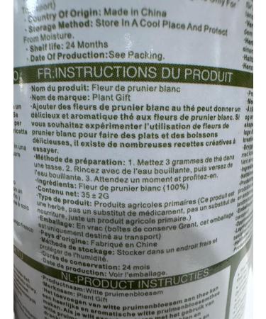 100% Dried White Plum Blossom 35G/1.23oz Frais Feuilles en Vrac sans OGM Savon Naturel Base de Fleurs s ch es Herbes pour th sirop Boisson Boulangerie beaut DIY sachets et pices fra ches - Buy Online on GoSupps.com