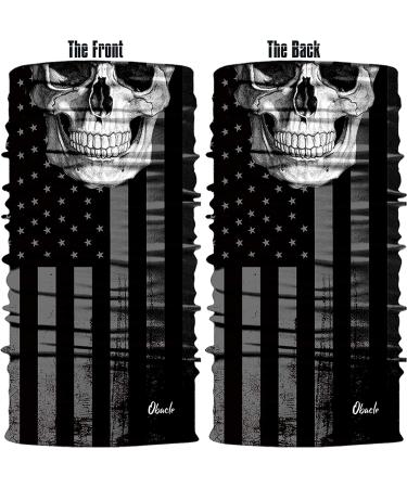 Obacle Face Mask Neck Gaiter - Sun & Dust Protection for Men and Women - Black & White Skull Face Flag Design - Buy Online on GoSupps.com