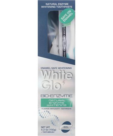 White Glo Bioenzyme 24 Hour Whitening Toothpaste - Dual Whitening Action Fluoride-Enriched Natural Enzyme Technology for Stain Removal - 5.3 oz - Buy Online on GoSupps.com