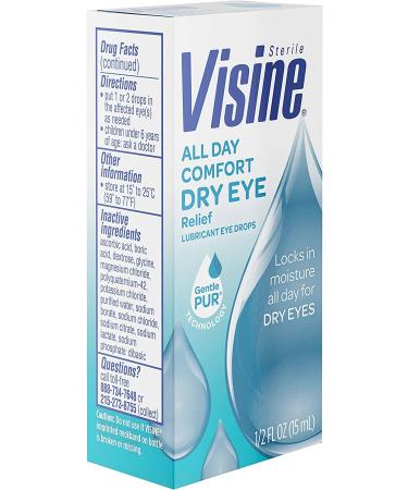 Visine All Day Comfort Dry Eye Relief Eye Drops - 0.5 fl. oz - Up to 10 Hrs of Comfort - Buy Online on GoSupps.com