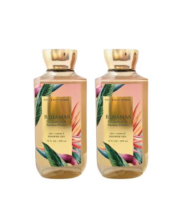 Bath & Body Works Shower Gel Gift Set of 2 10oz Each (Bahamas Passionfruit Banana Flower)