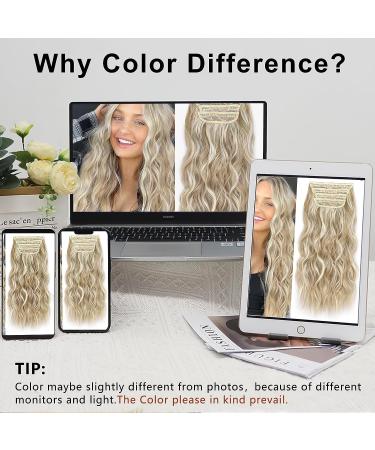ALXNAN Clip in Long Wavy Synthetic Hair Extension 20 Inch Beach Blonde - 4PCS Double Weft Hairpieces for Women - Buy Online on GoSupps.com